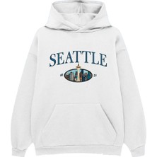 Camblys Seattle Baskılı Kapüşonlu Oversize Kalıp Sweatshirt