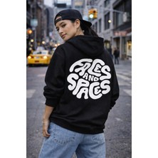 Camblys Unisex Faces And Space Baskılı Oversize Sweatshirt