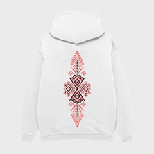 Camblys Türk Motif Baskılı Oversize Kapüşonlu Sweatshirt