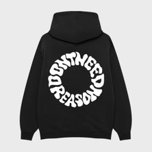 Camblys Yuvarlak Yazı Baskılı Oversize Kapüşonlu Sweatshirt