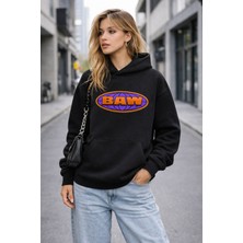 Camblys Baw Ön Baskılı Oversize Kapüşonlu Swaetshirt