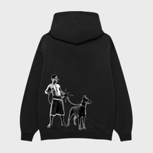 Camblys Unisex Dog Yıldız Baskılı Oversize Kapüşonlu Sweatshirt