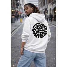 Camblys Unisex Faces And Space Baskılı Oversize Sweatshirt