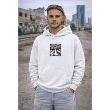 Camblys Göz Ön Baskılı Oversize Kapüşonlu Sweatshirt