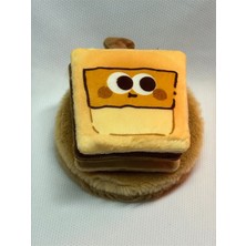 Sevimli Kare Tost / Sandviç Figürlü Peluş Anahtarlık Çanta Süsü Kahverengi