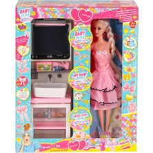Popüler Sepet Nina Bebek ve Aynalı Lavabo Oyun Seti Oyuncak - OYD-02390