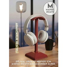 Marsel Dizayn Dekoratif Gamer Kulaklık Standı - Kulaklık Tutucu- Ateş Kırmızısı - 24 cm - Kış Temalı Anahtarlık Hediyeli