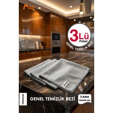3'lü Ithal Mikrofiber Sihirli Bez Seti Cam Mutfak ve Temizlik Bezi 40X40
