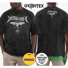 Metallica Yıkamalı Over Size Tişört Xl