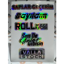 Hologram Kart Araba Arka Cam Yazıları 1 Adet Hologramlı Yeni Model