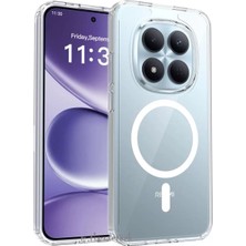 M.TK Moveteck Xiaomi Redmi Note 13 Pro 4g Kılıf Kamera Korumalı Magsafe Şarj Özellikli Şeffaf Pc Darbe Korumalı Kapak