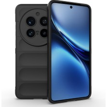 Tredonim Vivo X200 Pro Kılıf Esnek Tpu Oyuklu Arka Yüzey Tasarımlı Zore Etnik Silikon Kapak - Siyah