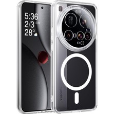 M.TK Moveteck Xiaomi Mi 14 Ultra Kılıf Kamera Korumalı Magsafe Şarj Özellikli Şeffaf Pc Darbe Korumalı Kapak