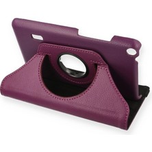 Hayat Store Huawei Mediapad T3 7 Kılıf 360 Tablet Deri Kılıf - Mürdüm