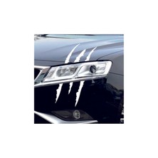 Beta Moda Hub Canavar Pençe Izi Uzun Beyaz Oto Sticker 40*20 cm