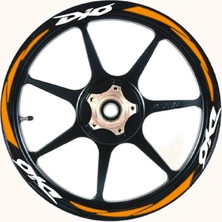 Beta Moda Hub Motosiklet Jant Şeridi Dio Uyumlu Beyaz-Turuncu Sağ-Sol/ön-Arka