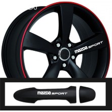 Beta Moda Hub Mazda B2500 Için Uyumlu Aksesuar Oto Kapı Kolu/jant Sticker 10 Adet 10*1,5 cm