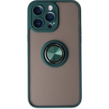 Hayat Store Iphone 14 Pro Max Kılıf Montreal Yüzüklü Silikon Kapak - Yeşil
