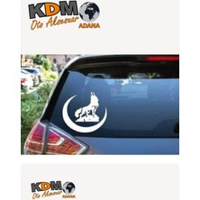 Beta Moda Hub Bozkurt Hilal Oto Cam Sticker Kırmızı 20*20 cm