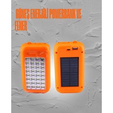 No 35 Moda Güneş Enerjili LED Powerbank Işıldak – 10000 Mah, Su Geçirmez, 32 Led, Taşınabilir Tasarım