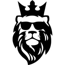 Beta Moda Hub Aslan Kral Oto Sticker Siyah 20 x 32 cm