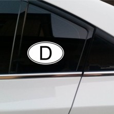 Beta Moda Hub D Deutschland Almanya Oval Oto Sticker 2 Adet Beyaz