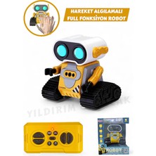 Yıldırım Oyuncak Uzaktan Kumandalı Sesli Işıklı Full Fonksiyon Müzikli 13 cm Sevimli ROBOT-360 Derece Rotasyon