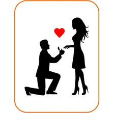 Beta Moda Hub Kalpli Sevgiliye Teklif Oto Sticker Siyah 18*15 cm