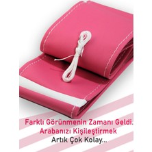 Beta Moda Hub Opel Agila Pembe Deri Beyaz Yüzüklü Dikişli Direksiyon Kılıfı