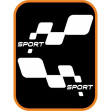 Beta Moda Hub Sport Damalı Oto Sticker Beyaz 30*16 cm