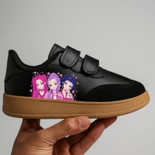 Lias Design Huntrelix Tatlı Karaler Baskılı Siyah Kauçuk Taban Görünümlü Çocuk Spor Ayakkabı Snekaer