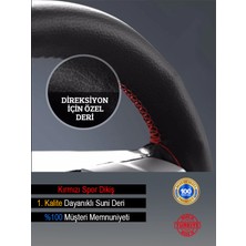 Beta Moda Hub Alfa Romeo 145 Deri Direksiyon Kılıfı, Kırmızı Şeritli Spor Dikiş