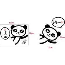 Beta Moda Hub Oturma Odası Anahtarı Sticker Karikatür Panda Baskılı Duvar Dekoru