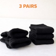 Esesto Sock 3'lü Siyah Erkek Kışlık Havlu Çorap-Kalın,sıcak,pamuklu