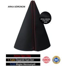 Beta Moda Hub Tata Indica Siyah Deri Özel Tasarım Kırmızı Spor Dikiş Vites Körüğü