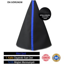 Beta Moda Hub Alfa Romeo 145 Siyah Deri Özel Tasarım Mavi Şerit Spor Dikiş Vites Körüğü