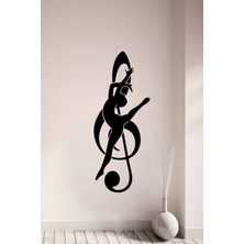 Beta Moda Hub Sol Anahtarı ve Dansçı Müzisyen Kız Duvar Sticker Yapıştırma (Sudan ve Nemden Etkilenmez)