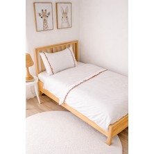 Piamom 100X150 Sade Düz Farbalalı Tarçın Detaylı / Fırfırlı %100 Pamuklu Bebek / Çocuk Nevresim Takımı