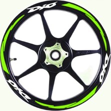 Beta Moda Hub Motosiklet Jant Şeridi Dio Uyumlu Kırmızı-Fıstık Yeşili Reflektifli Sağ-Sol/ön-Arka