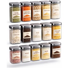 15’li Premium Bakliyat Kavanoz Etiketi Seti – 5,5×4 cm | Minimal & Şık Mutfak Düzeni Etiketleri