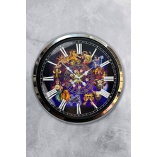 Kasva Concept Hediyelik Dekoratif 40 cm Krom Metal Bulutların Üstünde Duvar Saati