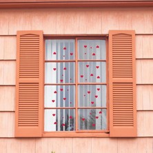 Beta Moda Hub Sevgililer Günü Cam Sticker Kalp Etiket/ Sticker - Cam Vitrin Süsleme Etiket 42 Adet