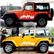 Beta Moda Hub Dağ Orman Offroad Arazi Oto Sticker Beyaz 39*130 cm