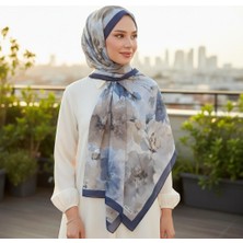 Revam Collection Desenli Pamuk Soft Şal Mena Serisi Lacivert Vizon