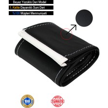 Beta Moda Hub Proton Savvy Deri Direksiyon Kılıfı, Beyaz Yüzüklü Spor Dikiş