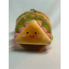 Aynalı Sevimli Sandviç Peluş Anahtarlık, Çanta Aksesuarı – Kahverengi