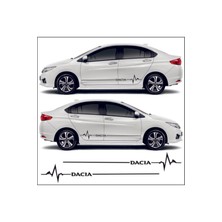 Beta Moda Hub Dacıa Duster Için Uyumlu Aksesuar Yan Şerit Oto Ritim Sticker