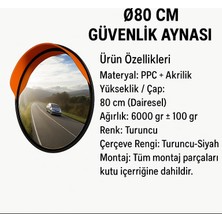 Zeplin Dairesel Güvenlik Aynası | Turuncu Çerçeveli – 80 cm
