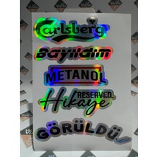 Hologram Kart Araba Arka Cam Yazıları 1 Adet Hologramlı Yeni Model