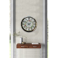 Kasva Concept 40 cm Krom Metal Çimen Yeşili Duvar Saati